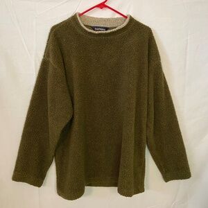 Early Winters Mens Green-Brown Boucle Sweater Size XL